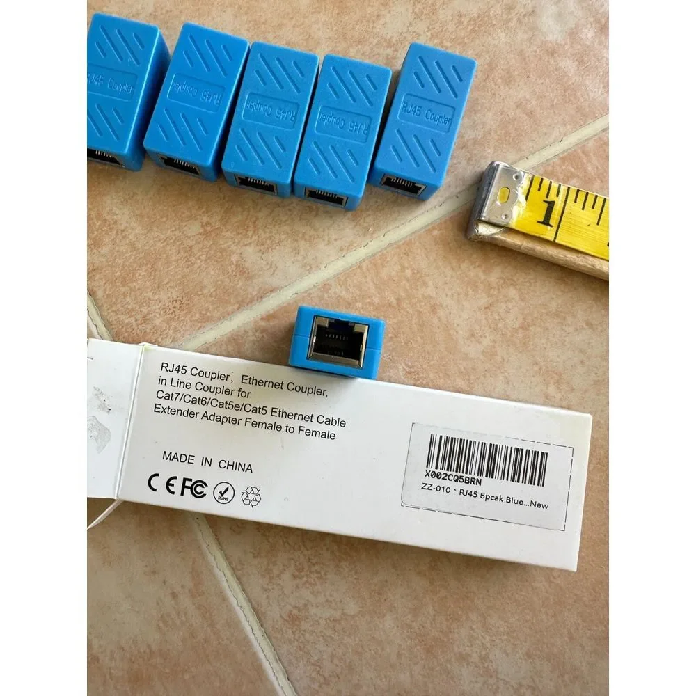RJ45 Coupler 6 Pack in-Line Coupler Female to‎ Female Ethernet Cat 7,6,5E,5